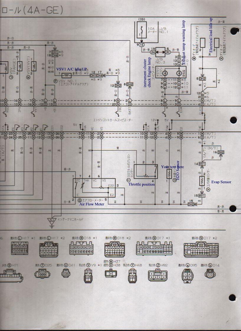 ECU 20V 4A-GE Silver Head Japan engine electrical wiring schematic 